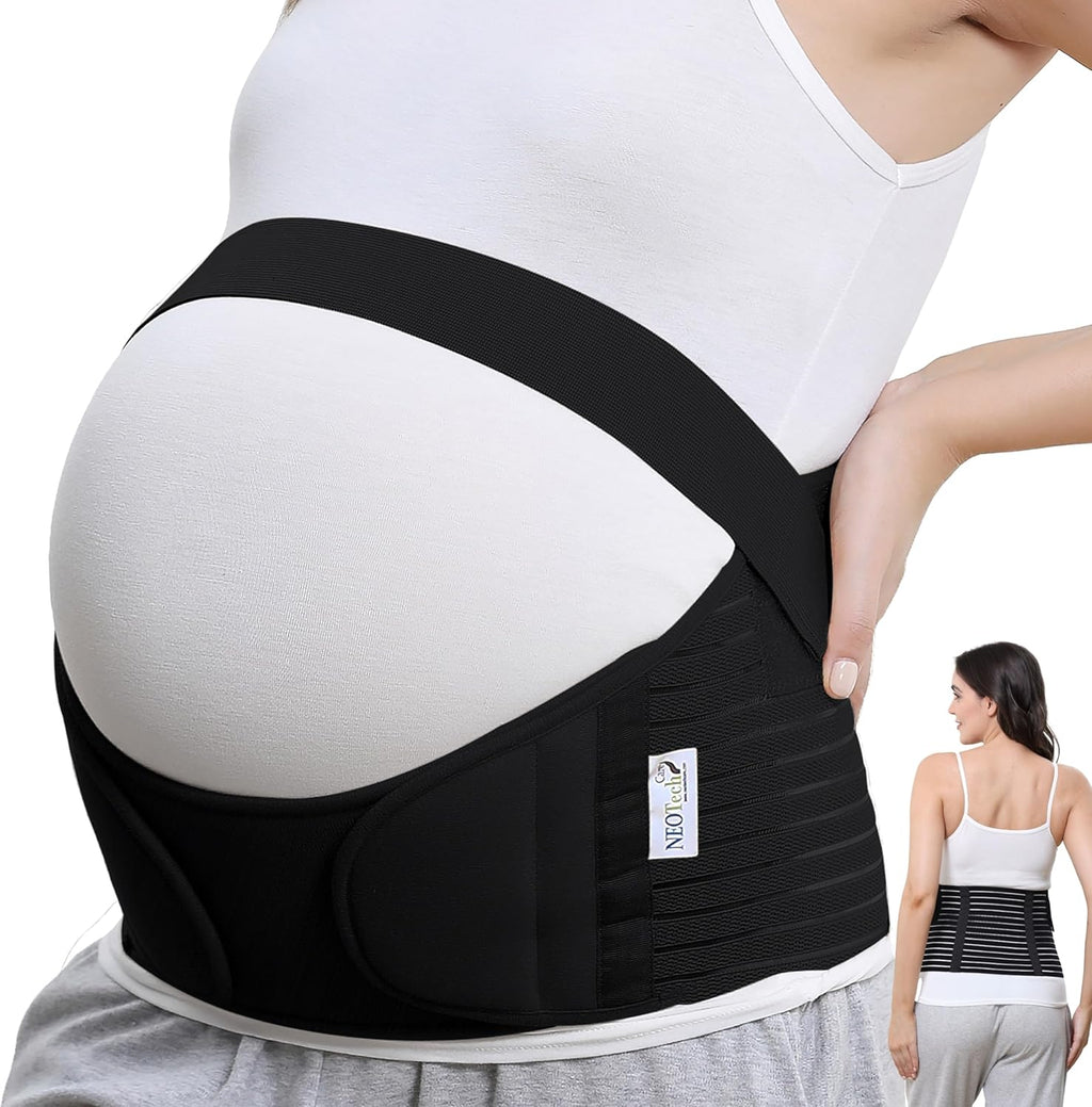 NeoTech Care Pregnancy Belly Band Maternity Belt, Back/Abdomen/Waist/Pelvis Support (Size L, Black Color)