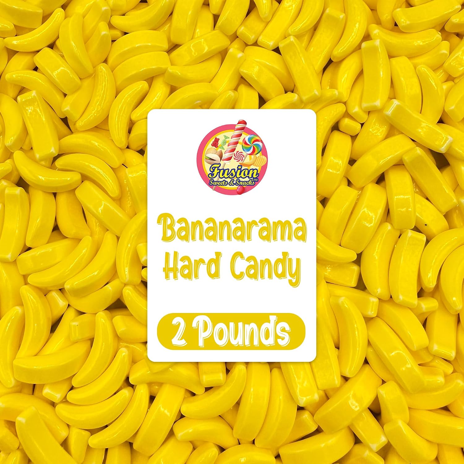 Bananarama Banana Candy – 2 LB Bulk Banana Flavored Hard Candy – Yellow Banana Candies – Candy Bananas for Gumball Machine Refills, Buffets, Party Favors, Gifts & More