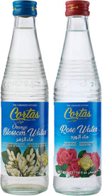Cortas Combo Pack - Rose Water 10 Fl. Oz. & Orange Blossom Water 10 Fl. Oz - Total 2 Bottles