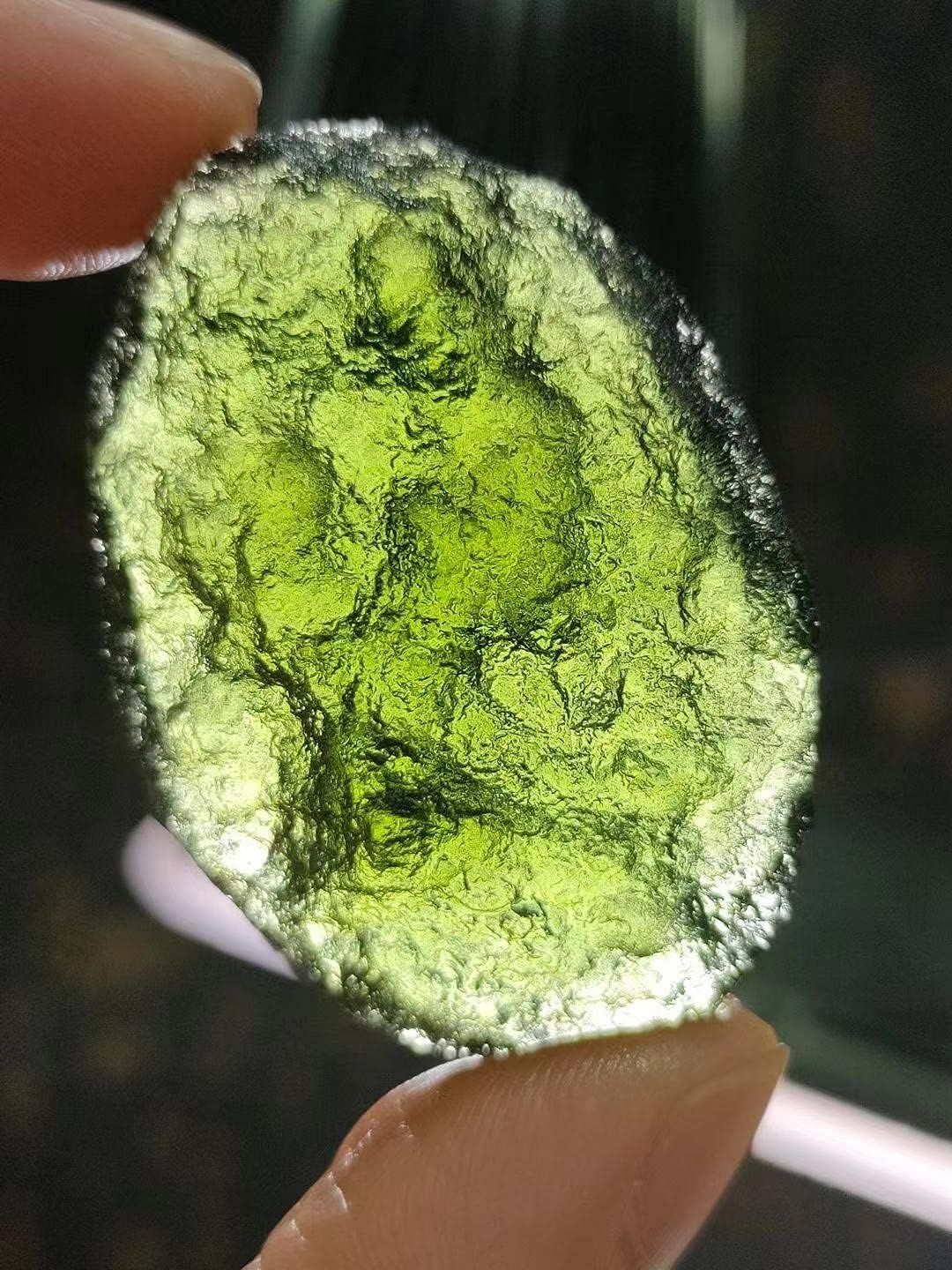 Green Moldavite Czech Meteorite Impact Glass Natural Rough Stone Crystal Energy Stone 1pc, 11223S1BOTTON