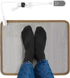Heated Floor Mat - Foot Warmer Under Desk, 15.7x19.7in Heated Feet Rest for Home Office Desk, Winter 110V Electric Heating Pad with 3 Timers & 10 Adjustable Temperature
