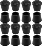 16Pcs 3/4 Inch Round Chair Leg Caps, Flexible Rubber Tips Cover Furniture Foot Protectors Floor Protection Non-Slip Table End Caps for Home Office, Black(Fit: 19mm to 20mm)
