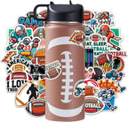 Football Water Bottles for Boys 18 oz and 100 PCS Football Stickers Sports Insulated Stainless Steel Water Bottle Footballs Accessories Stuff Gear Gifts For 8-12 12-14 Player