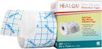 HEALQU Retention Tape Non Woven Adhesive Breathable Wear Resistent Fabric Easy Release Backing with Grid (2x11)