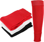 3 Pair Running Leg Compression Sleeves, Calf Compression Sleeve Shin Splint Brace Pre-Cut Footless Socks Grip Athletic Socks, Shin Guard Run Sleeves for Football Basketball Hockey Men Sports