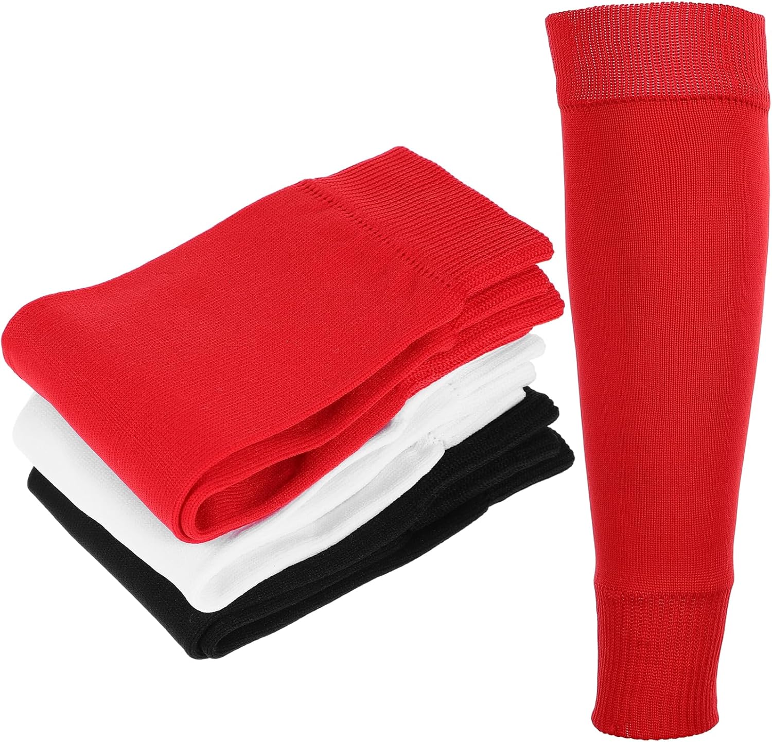 3 Pair Running Leg Compression Sleeves, Calf Compression Sleeve Shin Splint Brace Pre-Cut Footless Socks Grip Athletic Socks, Shin Guard Run Sleeves for Football Basketball Hockey Men Sports