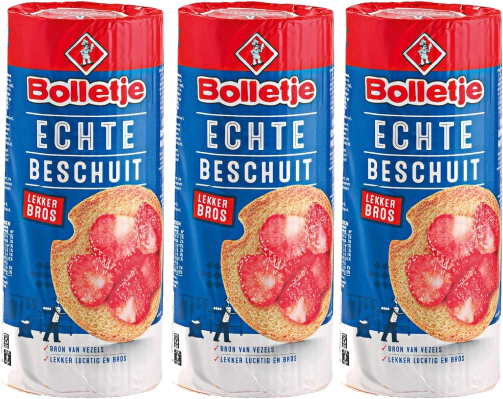 Bolletje Original Dutch Rusk Crispbakes Light Crisp Toast 3.5oz (Pack of 3)