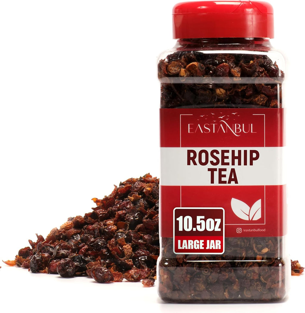 Eastanbul Rosehip Tea, 10.5oz, Rose Hips with Hibiscus, Loose Leaf Tea, Rosehips & Hibiscus Flowers, Mediterranean Dried Herbs, Natural, Vegan, Gluten Free, Caffeine Free, Non GMO