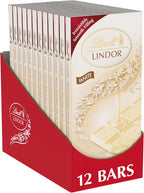 Lindt LINDOR White Chocolate Truffle Bar, Easter Chocolate Candy Bar with Smooth Center, 3.5 oz. (12 Pack)