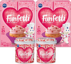 Funfetti Mother's Day Bundle, 2 of each: Cake & Cupcake Mix with Candy Bits, 15.25 oz and Pink Vanilla Frosting with Sprinkles, 15.6 oz
