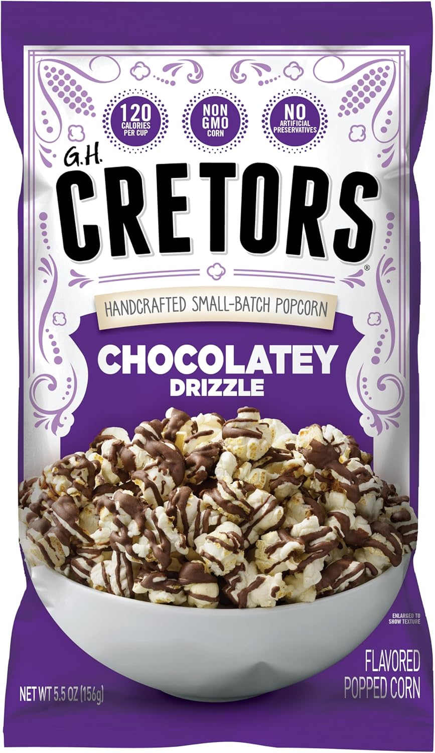 G.H. Cretors, Dark Chocolatey Drizzle Popcorn (6 Pack - 5.5 Oz Each)