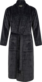 Mens Polished Fleece Long Sleeve Wrap Dressing Gown Robe