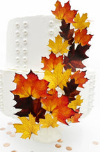 Edible Fall Leaves Assorted Set of 15 - Wafer Cake & Cupcake Toppers - edible fall leaves for cake decorating - fall cupcake toppers