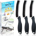 Hiyniaz 3Pcs Crevice Cleaning Brush Tool Grout Brush Cleaning Supplies, Home Essentials Bathroom Multifunctional Gap Scrub Hard Bristle Brushes for Household Use (Black Cleaning Brush-B)