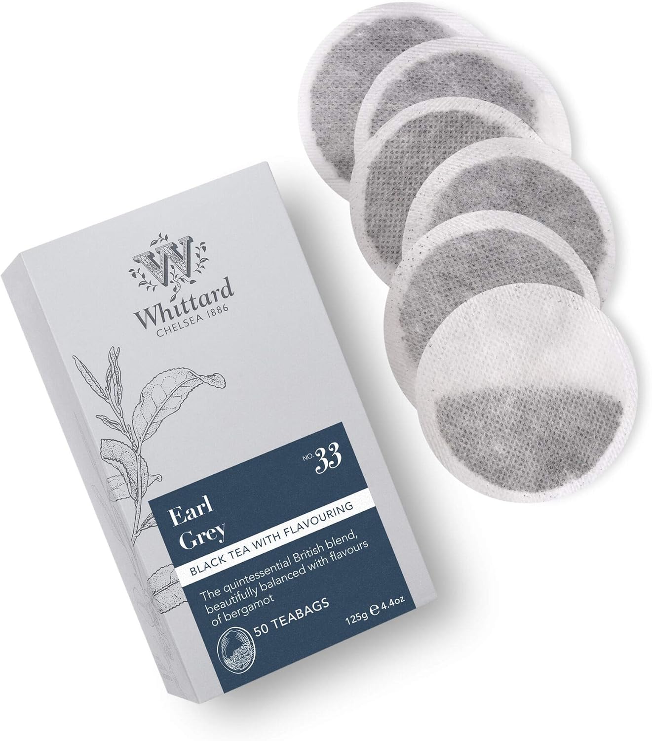 Whittard Tea Earl Grey 50 Traditional Teabags 125g