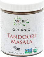 Spice Hut - Organic Tandoori Masala Powder, with Salt, Flavorful Indian Tandori Curry Powder for Cooking South Asian Food - Tandori Chicken Tikka Seasoning Spice, Vegetables, Curries / All-Natural, Kosher, Vegan, Gluten Free, Keto -No MSG- 3.7oz Glass Jar