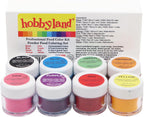 Hobbyland Powder Food Color Kit, Professional Powder Food Coloring Set, 8 Colors, 4 Gram Jars