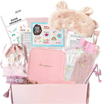 First Period kit for Girls | 22 PC Period Packs for Young Girls First Time | First Period Gift for Teen Girls with Sanitary Pad Storage Bag, Wipes, Bracelet, Eye Mask, Socks and More(Pink)