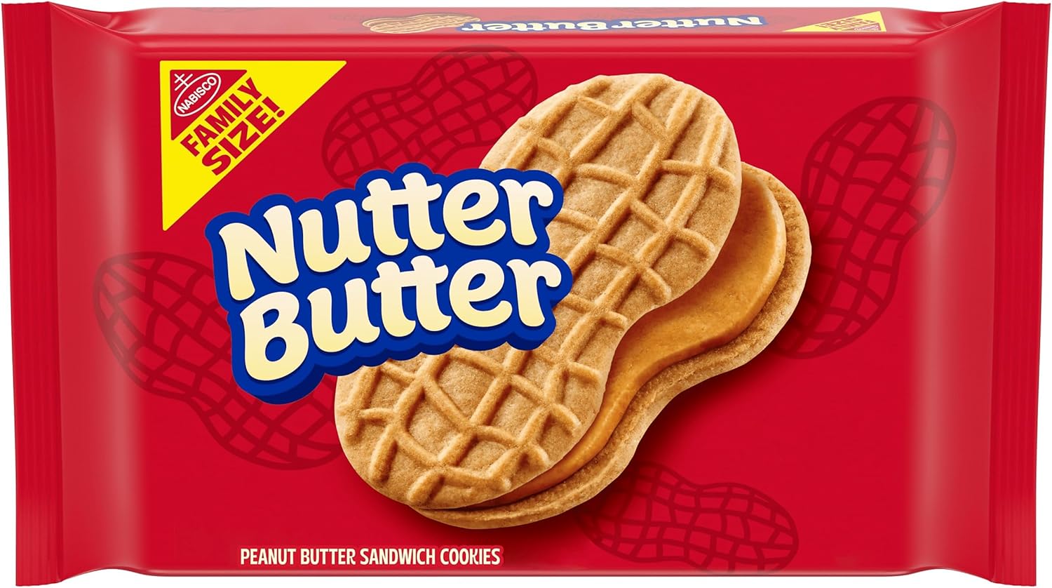 NUTTER BUTTER Peanut Butter Sandwich Cookies, Family Size, 16 oz