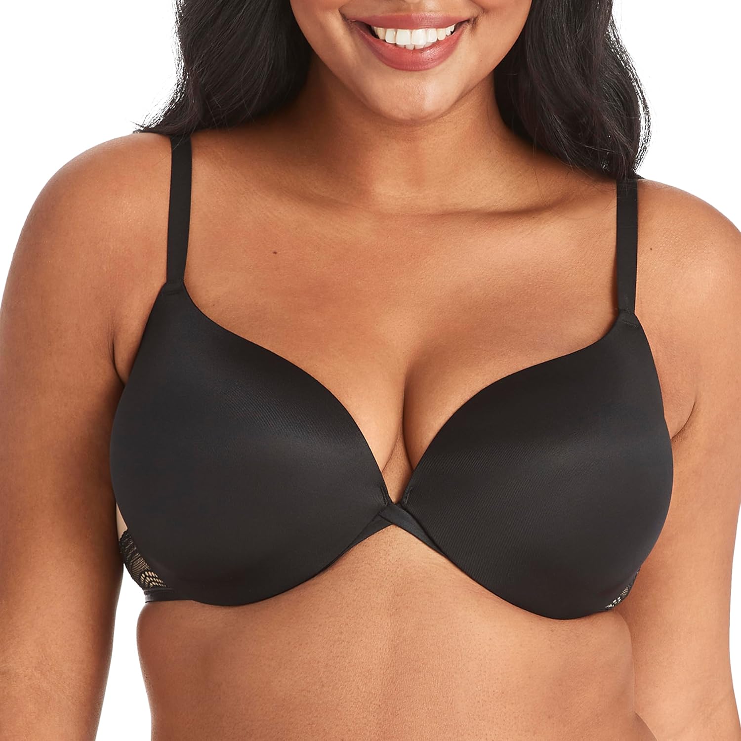Maidenform Women's Push-Up Bra, Love The Lift Lace Demi Push-Up Bras for Women, Smoothing, Underwire, Convertible Straps