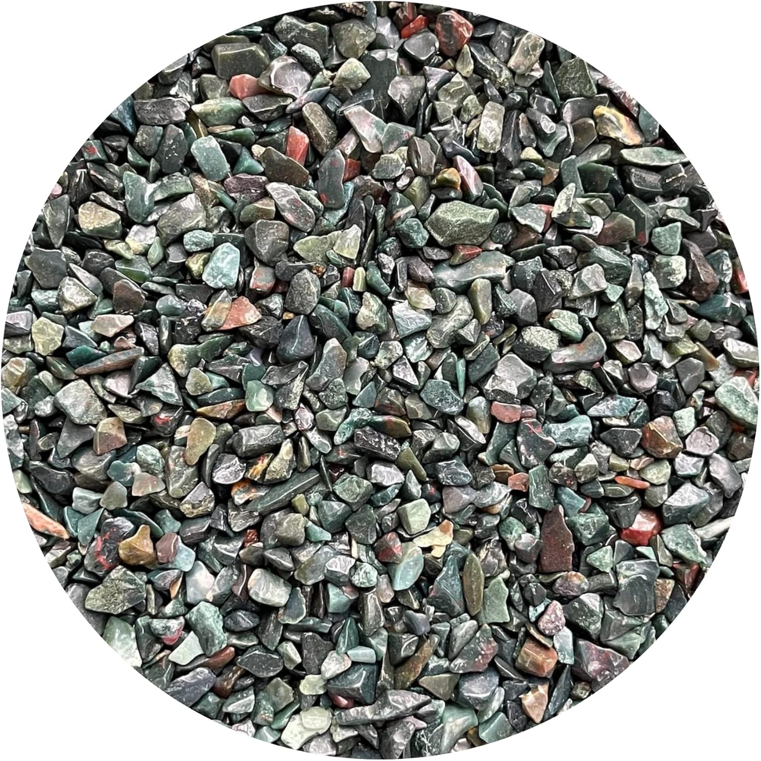WHOLESALE Natural Semi Tumbled Bloodstone Gemstone Chips, Crushed Mini Crystals, Undrilled Crystal Chips (Bloodstone, 0.25 Pound)