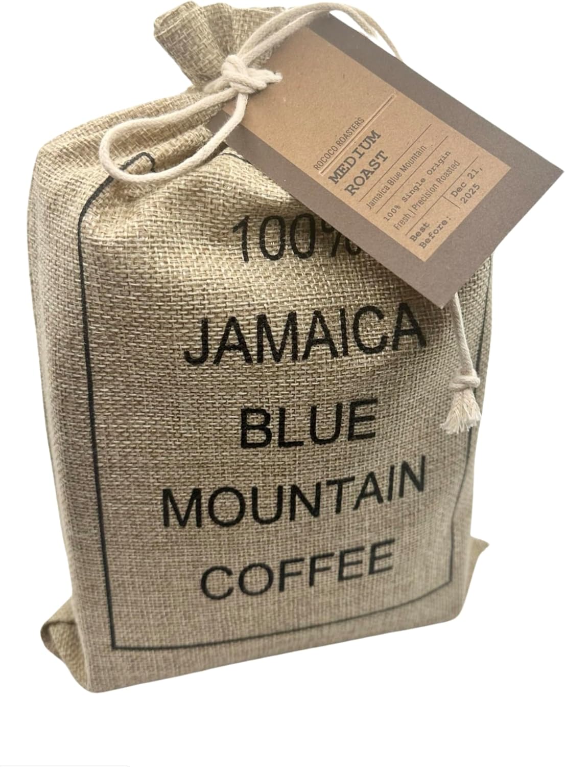 1 LB FRESH, AUTHENTIC Jamaica Blue Mountain Coffee Beans | Medium Roast | Burlap Bag | Makes a Great Gift!