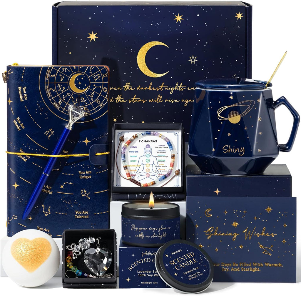 Get Well Gifts for Women, 8pcs Unique Inspirational Sympathy Gift Baskets Farewell Good Luck New Beginnings Gifts w/Spiritual Healing Bracelets for Her Sister Friend Friendship Mom Coworker
