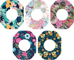 25pcs Sensor Covers for Libre 2/1, Spring Flower Style Sensor Stickers Waterproof & Sweatproof Pre-Cut Monitor Patch Long Stay for CGM Sensors Tape Adhesive Patches Accessories (5 Styles)