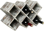 NIBHZ Wooden Wine Rack Desktop Simple Diamond Lattice Wine Display Storage Rack Household Small Wine Cabinet Solid Wood Wine Rack,Grey