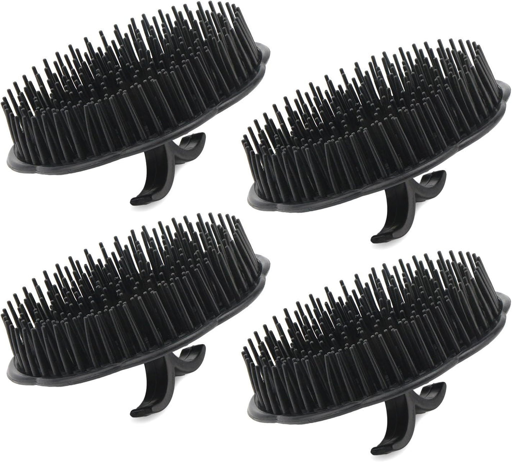 Segbeauty Mens Shampoo Brush, 4pcs Scalp Massage Brushes, Massage Hair Brush Floriated Shower Comb for Deep Cleaning Hair Men's Hand Brush Plastic Growth Beard Brush Pet Grooming Round Palm Brush