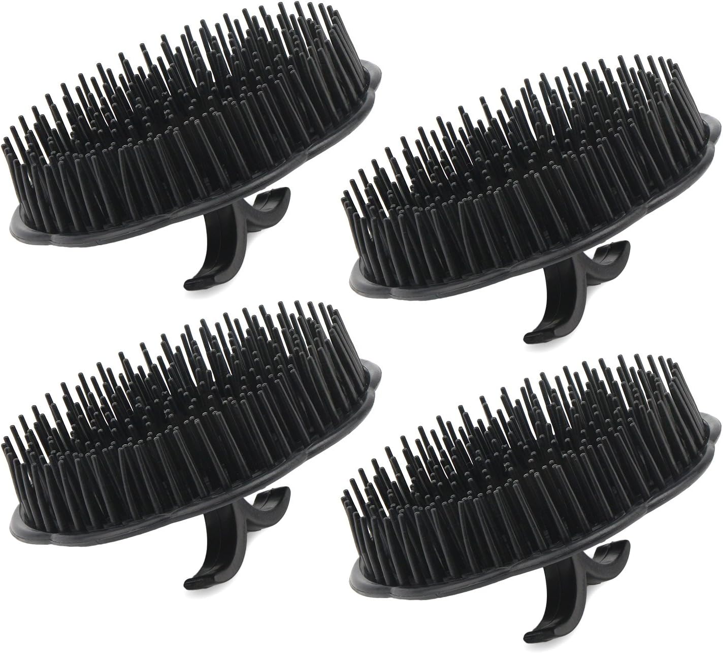 Segbeauty Mens Shampoo Brush, 4pcs Scalp Massage Brushes, Massage Hair Brush Floriated Shower Comb for Deep Cleaning Hair Men's Hand Brush Plastic Growth Beard Brush Pet Grooming Round Palm Brush