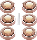 Facial Hair Remover Replacement Heads Gen 1 for Finishing Touch Flawless Facial Hair Removal,Effective Compatible with Flawless Shaver Tool for Women 18K Gold-Plated Rose Gold, 6 pcs,As Seen On TV.