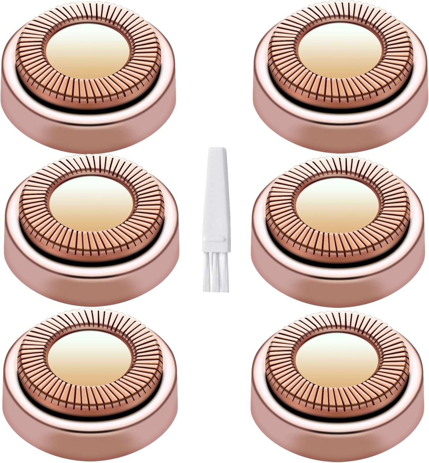 Facial Hair Remover Replacement Heads Gen 1 for Finishing Touch Flawless Facial Hair Removal,Effective Compatible with Flawless Shaver Tool for Women 18K Gold-Plated Rose Gold, 6 pcs,As Seen On TV.