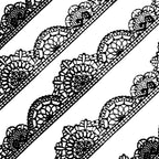 Large Pre-Made Ready to Use Edible Cake Lace Trim Variation Black 14-inch 10-Piece Set