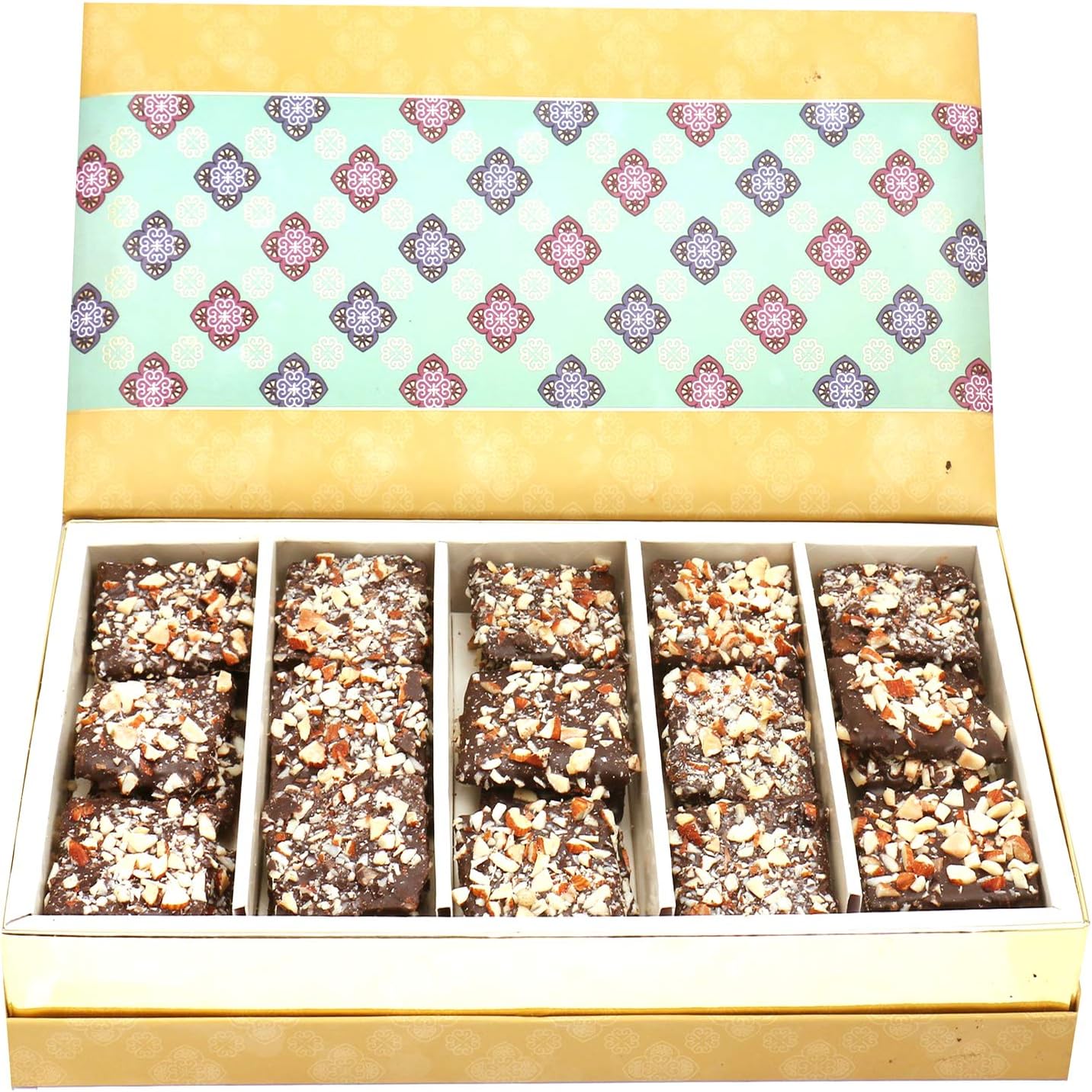 Ghasitaram Gifts Diwali Gifts Diwali Chocolates - 5 Part Print English Brittles Chocolates Box