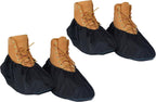2 Pairs Non Slip waterproof Reusable shoe Covers for contrators and Carpet Floor Protection, Machine Washable. MEDIUM