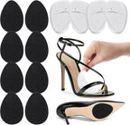 Metatarsal Pads and Shoe Grips for Heels - 2 Pairs Ball of Foot Cushions & 4 Pairs Anti Slip Shoe Grips, Gel Shoes Inserts and Rubber Non Slip Shoes Gummies for Heel