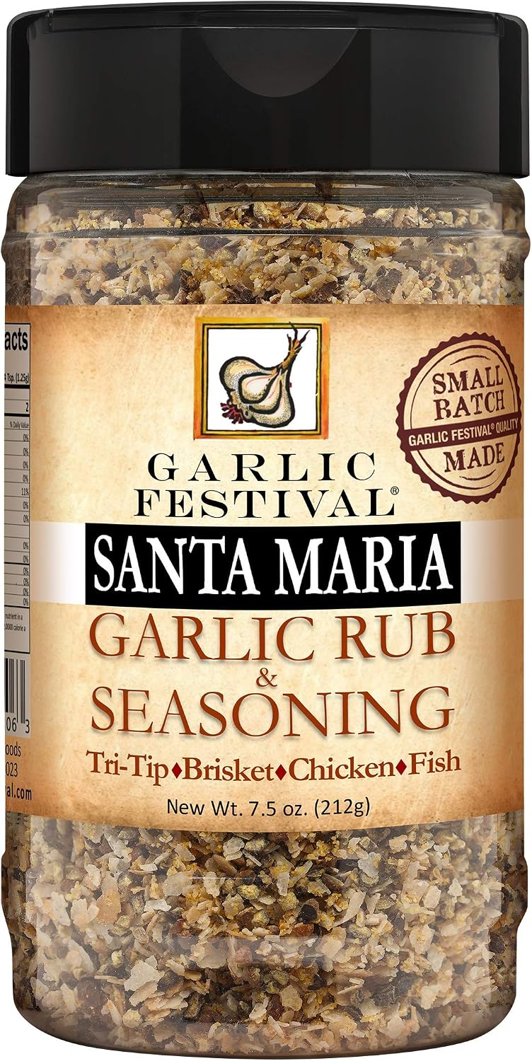 Garlic Festival Foods Smoked Oak Santa Maria Garlic Rub & Seasoning 7.5 oz.