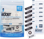 Integra Boost 62% RH Level - 8 Gram Size - Two-Way Humidity Control Pack - Includes Replacement Indicator Cards - Food Storage & Herbs Moisture Balancer for Up to 1oz (Pack of 6)