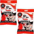Walkers Nonsuch Treacle Toffees Bag 5.29 oz (Pack of 2) - Chewy Black Treacle English Toffee Candy, Traditional English Sweets, Gluten Free British Butter Candy, Imported from UK