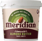 Meridian Natural Smooth Peanut Butter No Added Sugar & No Added Salt (1Kg) - Pack of 2