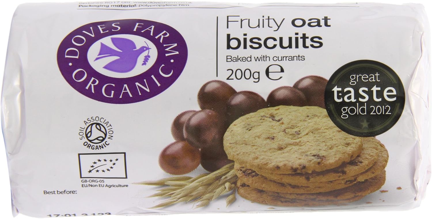 Doves Farm Organic Fruity Oat Biscuits 200 g (Pack of 6)