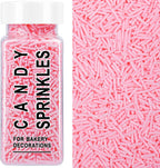 Pink Sprinkles, Edible Light Pink Jimmies Sprinkles for Baking Topping, Cupcakes, Cookies, Ice Cream & Cake Decorating, Wedding Party Valentines Supplies