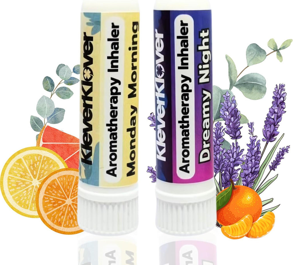 Aromatherapy Nasal Inhaler Stick (2 Pcs) - Monday Morning & Dreamy Night | Daily Routine - Relaxation, Natural Calm, Sleep Aid, Refresh & Mood Uplift with 100% Natural Essential Oils