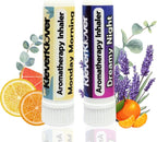 Aromatherapy Nasal Inhaler Stick (2 Pcs) - Monday Morning & Dreamy Night | Daily Routine - Relaxation, Natural Calm, Sleep Aid, Refresh & Mood Uplift with 100% Natural Essential Oils