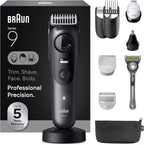 Braun Series 9 All-in-One Beard & Body Grooming Kit for Men, Cordless Trimmer, Hair Clippers & Shaver for Face, Hair & Body with Gillette Labs Razor, AIO 9535