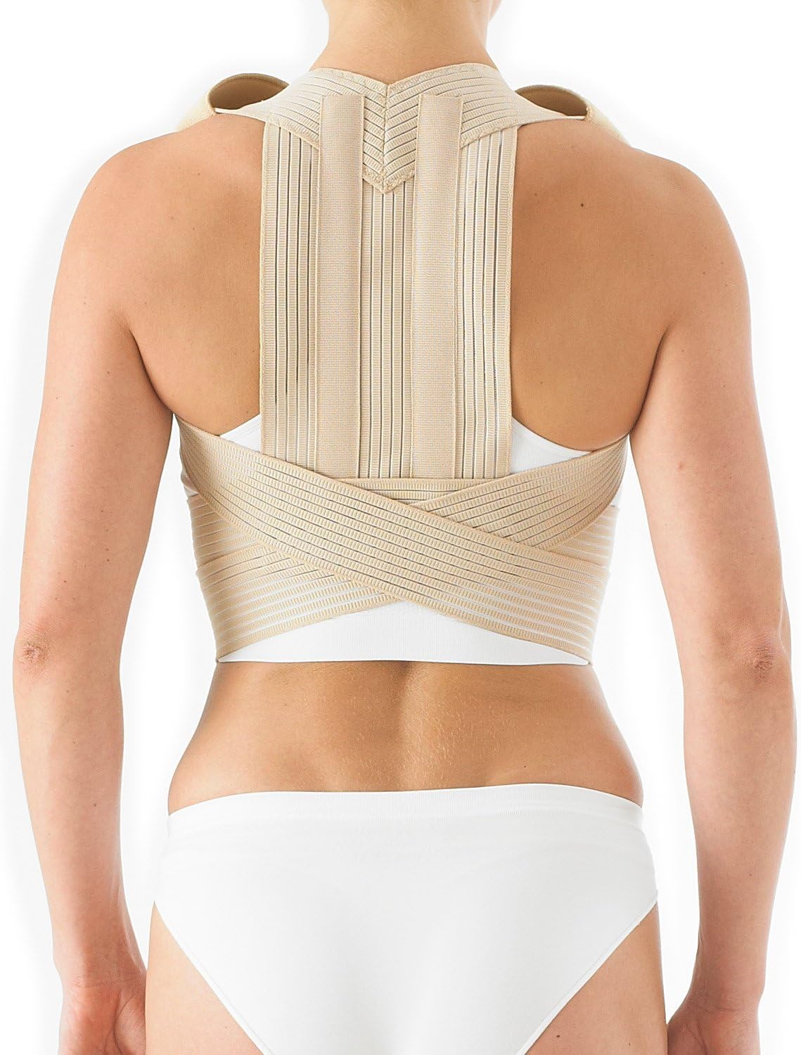 Neo-G Clavicle Brace - Back Support for Early Kyphosis, Rounded Shoulders, Pain Relief, Muscular Aches, Rehab - Fully Adjustable - Class 1 Medical Device - XL - Tan
