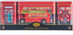 New English Teas British Traditions 3x Tea Tins with Fine English Breakfast Loose Leaf Tea and 10x Teabags, British Souvenir, Big Ben, UK Foods