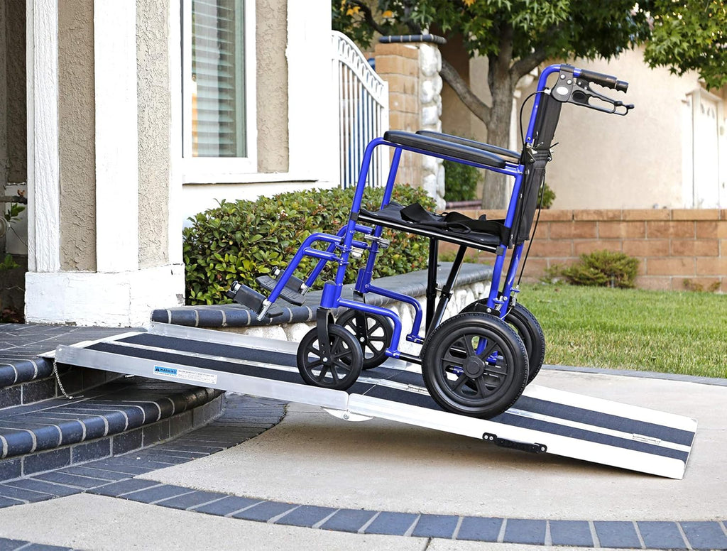6' (72" X 31") Extra Wide Non-Skid Aluminum Wheelchair Scooter Loading Ramp 6FT, Lightweight Folding Portable Traction Ramp