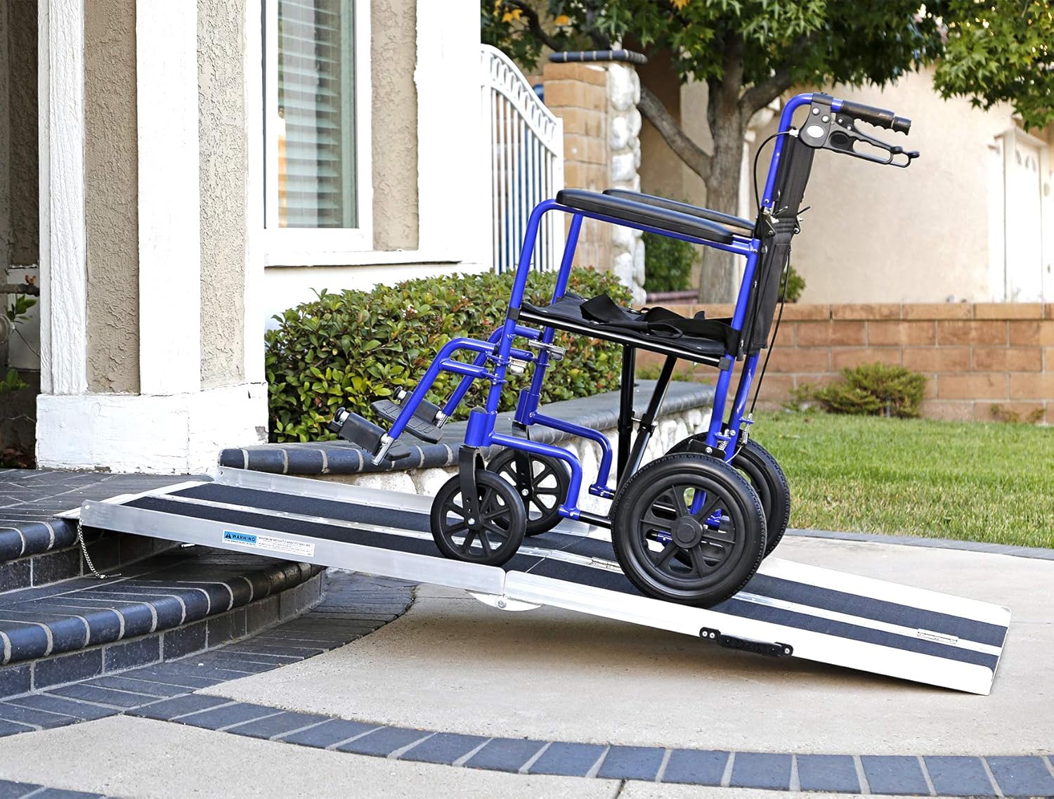 6' (72" X 31") Extra Wide Non-Skid Aluminum Wheelchair Scooter Loading Ramp 6FT, Lightweight Folding Portable Traction Ramp